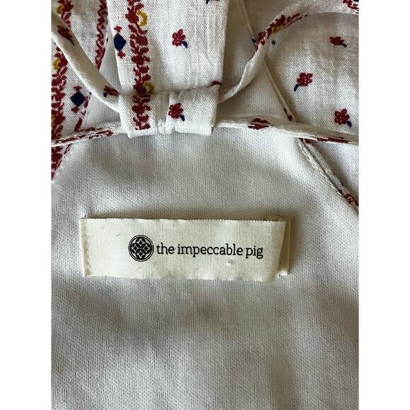 The Impeccable Pig Red White Midi Dress Medium - Picture 3 of 4